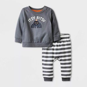Baby Boys Cat & Jack ITSY BITSY Spider Halloween Outfit Size Newborn 0/3 Mo NWT